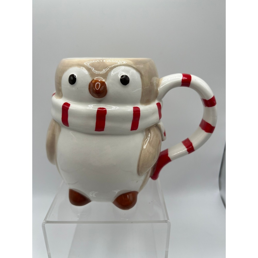 Wondershop Owl Mug Coffee Cup Christmas Holiday Whimsical Cabin Core Tan Ceramic
